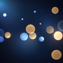 Blue and golden abstract bokeh background with glowing light circles, soft dark texture, modern pattern design, and elegant illustration style for digital use – AI