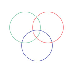 Venn diagram for three partially intersecting sets . Vector Illustration . EPS 20 . 