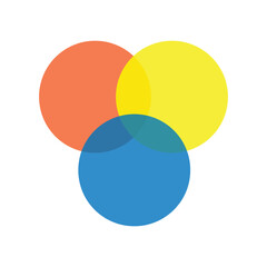 Venn diagram for three partially intersecting sets . Vector Illustration . EPS 20 . 