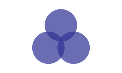 Venn diagram for three partially intersecting sets . Vector Illustration . EPS 20 . 