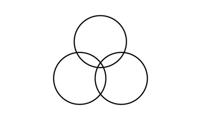 Venn diagram for three partially intersecting sets . Vector Illustration . EPS 20 . 