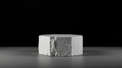 Hexagonal Stone Platform, Minimalist Design, Abstract Art, Grey Texture