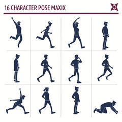 Naklejka premium silhouettes of people running