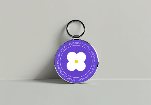 Round Keychain Mockup