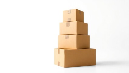 Stacked Cardboard Boxes Shipping, Packaging, and Delivery