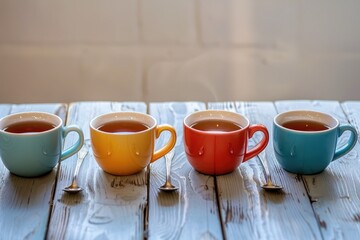 Four Cups of Tea and a Spoon with a Spoon and a Spoon with a Spoon on it