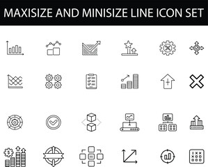 Scale and Resize Icon Set | Maximize, Minimize, Scalable, Stretch, Line Symbols