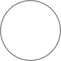黒いジグザグチェーン柄の円形フレーム