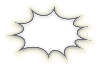 黄色いドロップシャドウの付いた、パンクな吹き出し。