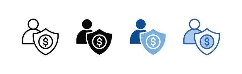 Insurance icon sheet multiple style collection isolated vector