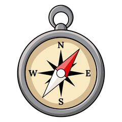 Navigation Compass Icon: Isolated Vector Symbol for Travel and Direction © Ariel