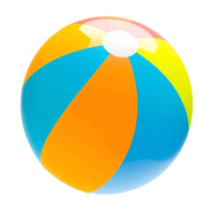Plastic beach ball isolated on transparent background