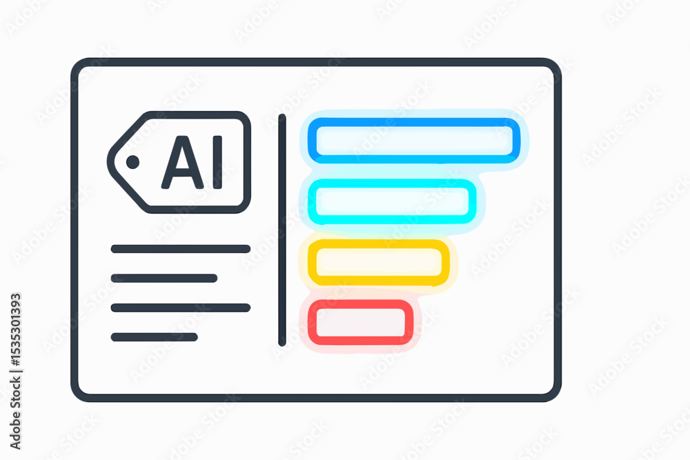 Poster ai tag with text blocks a modern illustration of artificial intelligence and data processing featuri