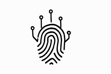 Abstract handprint with unique finger and thumbprint patterns for security and identification