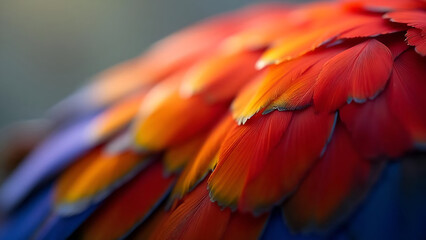 Obraz premium Vibrant plumage displaying rich textures and striking color gradients