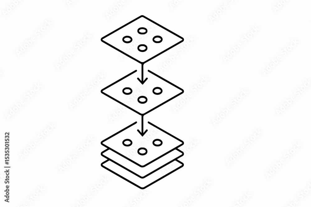 Poster a simple diagram illustrating a multi step process with three distinct stages each represented by a 