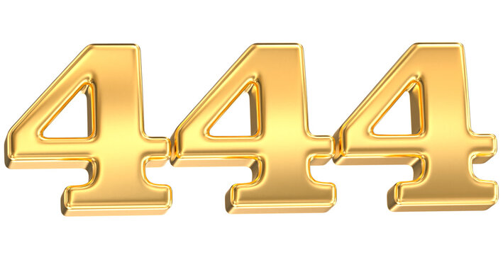 Number 444 Gold 3D Render