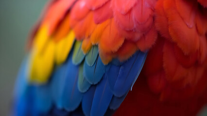 Fototapeta premium Vibrant parrot feathers creating a beautiful colorful abstract texture
