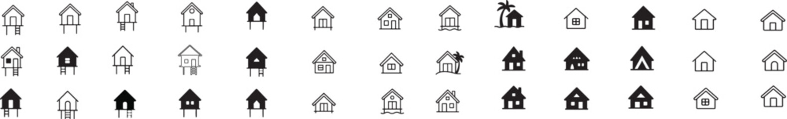 A vector set of black grass silhouettes, perfect for home real estate web design and construction concept illustrations