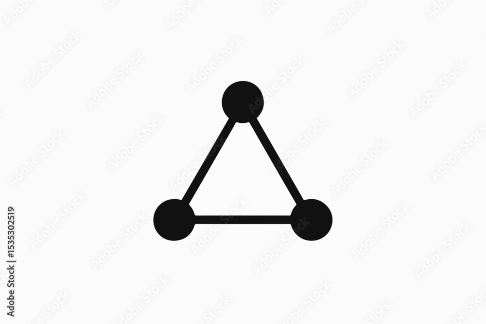 Poster minimalist black triangle network illustration on white background a simple representation of connec