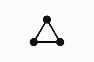 Minimalist Black Triangle Network Illustration on White Background A Simple Representation of Connection Structure and Interconnectivity for Design and Conceptual Purposes Ideal for Modern Visual