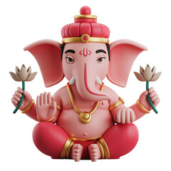 Colorful Cartoon Illustration of a Deity in Lotus Position