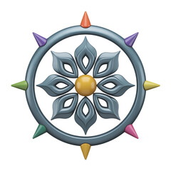 Colorful Mandala Design with Lotus Flower Centerpiece