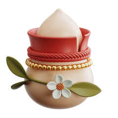 Elegant 3D Decorative Ceramic Container with Floral Accents