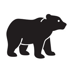 Fototapeta premium Simple black silhouette of a bear walking