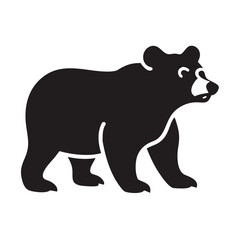 Fototapeta premium Simple Black Bear Silhouette