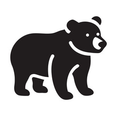 Obraz premium Simple black silhouette of a bear walking