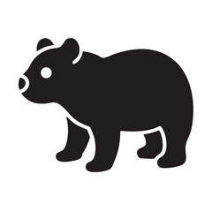 Obraz premium Simple Black Bear Silhouette Illustration