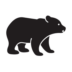 Obraz premium Simple Black Bear Silhouette 