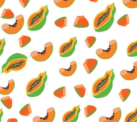 seamless pattern with vegetables. Papaya Pattern 