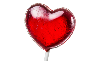 A heart-shaped lollipop icon, white background, simple style, vector illustration, high resolution, no shadowing
