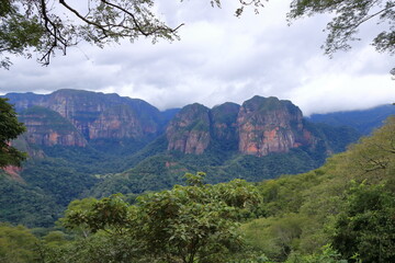 Majestic view of Amboro National Park in Bolivia with aerial perspective over the rainforest...