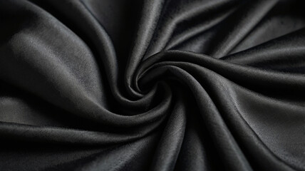 Obraz premium Luxurious Black Fabric Texture Smooth, Elegant Drape of Silk-like Material