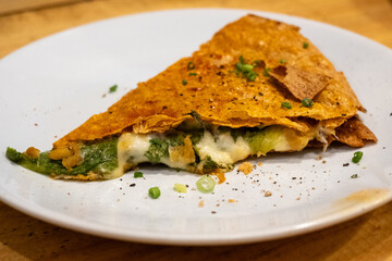 Spinach and Cheese Quesadilla Slice