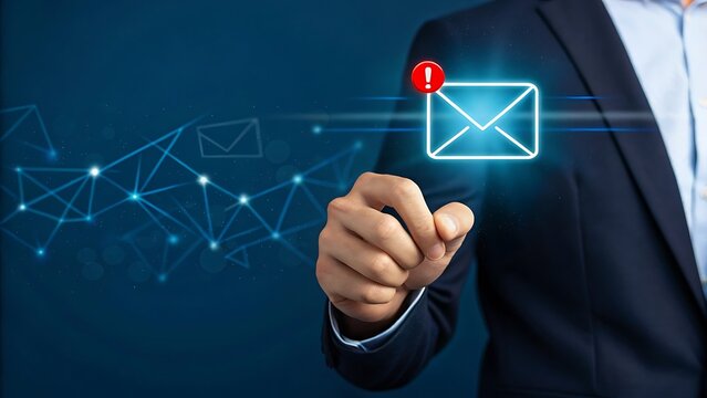 Email marketing strategy new message notification concept