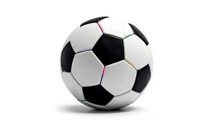 Fototapeta premium Classic black and white soccer ball isolated on a clean white background representing global sports