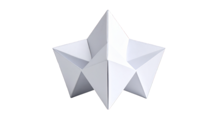 Abstract geometric white object isolated on transparent background