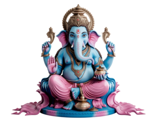 Ethereal Ganesha Meditation on Lotus Throne Artwork