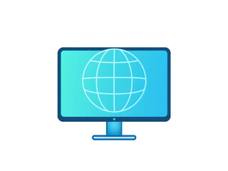 earth globe icon, computer
