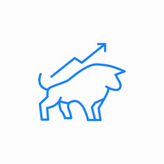 bull market uptrend icon sign vector