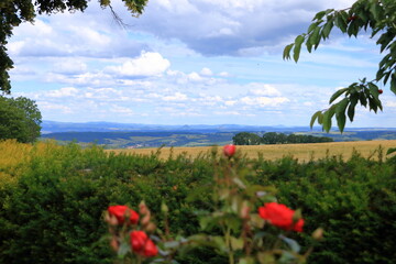 view to the Saxon Switzerland National Park from Possendorf, Saxony, Germany, Europe