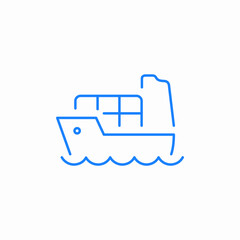 cargo ship side icon sign vector