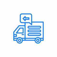 delivery truck sending icon sign vector