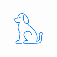 dog sitting tail icon sign vector