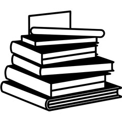 Books Vector Set | Generative AI and Linocut Silhouette Design