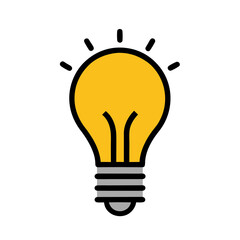 Minimalist clipart of a light bulb vector illustration